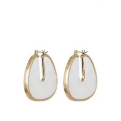 Oliver Bonas White Elle Shell Inlay Flat Hoop Earrings -Oliver Bonas Shop unnamed file 269