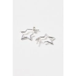 Oliver Bonas Star Outline Small Sterling Silver Hoops -Oliver Bonas Shop unnamed file 27