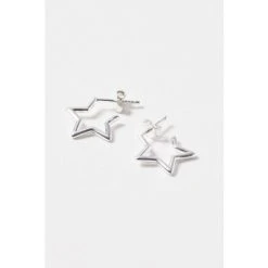 Oliver Bonas Star Outline Small Sterling Silver Hoops -Oliver Bonas Shop unnamed file 28