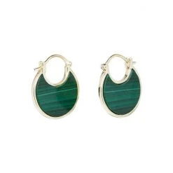 Oliver Bonas Green Caia Curve Malachite Gold Plated Hoop Earrings -Oliver Bonas Shop unnamed file 283