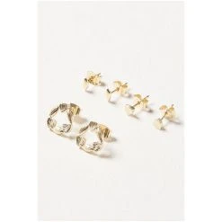 Oliver Bonas Gold Plated Asher Pebbles And Nugget Stud Earrings -Oliver Bonas Shop unnamed file 300