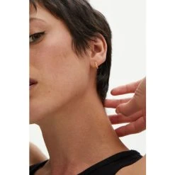 Oliver Bonas Rico Stone Detail Gold Plate Mini Hoop Earrings -Oliver Bonas Shop unnamed file 309