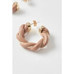 Oliver Bonas Natural Naia Brown Plait Hoop Earrings -Oliver Bonas Shop unnamed file 325