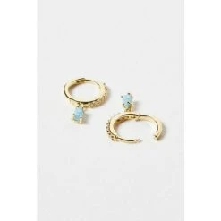 Oliver Bonas Blue Pavati Inlay Hoop And Stone Gold Plated Drop Hoop Earrings -Oliver Bonas Shop unnamed file 345