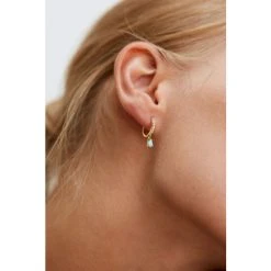 Oliver Bonas Blue Pavati Inlay Hoop And Stone Gold Plated Drop Hoop Earrings -Oliver Bonas Shop unnamed file 347