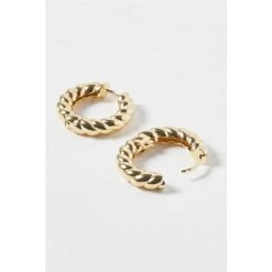 Oliver Bonas Adorn Adelaide Chunky Twist Gold Plate Brass Hoop Earrings -Oliver Bonas Shop unnamed file 351