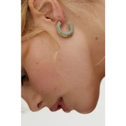 Oliver Bonas Green Sansa Resin Inlay Hoop Earrings -Oliver Bonas Shop unnamed file 361
