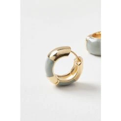 Oliver Bonas Natural Muriel Grey Click Huggie Earrings -Oliver Bonas Shop unnamed file 365