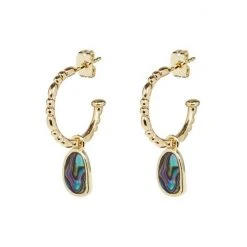 Oliver Bonas Grey Blythe Pebble Charm Paua Shell Gold Plated Hoop Earrings -Oliver Bonas Shop unnamed file 385