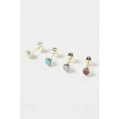 Oliver Bonas Multi Oriana Semi Precious Stone Inlay Mixed Shape Pack Of Four Stud Earrings -Oliver Bonas Shop unnamed file 387