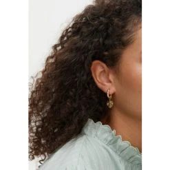 Oliver Bonas Womens Gold Plated Brass Adelaide Chunky Twist Hoop & Heart Charm Drop Earrings -Oliver Bonas Shop unnamed file 407