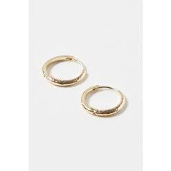 Oliver Bonas Gold Coloured Sami Textured Large Hoop Earrings -Oliver Bonas Shop unnamed file 417