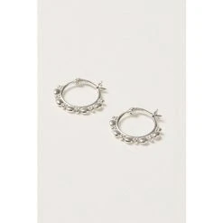 Oliver Bonas Sterling Silver Plated Dania Circle Detail Sleeper Hoop Earrings -Oliver Bonas Shop unnamed file 428