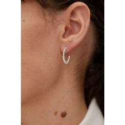 Oliver Bonas Small Silver Tone Ilaria Dot Detail Hoop Earrings -Oliver Bonas Shop unnamed file 447