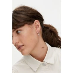 Oliver Bonas Small Silver Tone Ilaria Dot Detail Hoop Earrings -Oliver Bonas Shop unnamed file 448