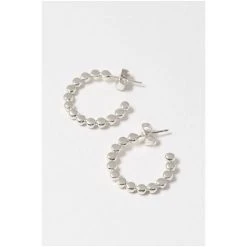 Oliver Bonas Small Silver Tone Ilaria Dot Detail Hoop Earrings -Oliver Bonas Shop unnamed file 449