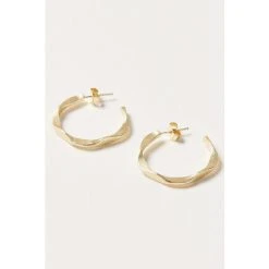 Oliver Bonas Gold Coloured Arley Plated Hoop Earrings