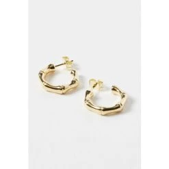 Oliver Bonas Womens Gold Plated Brass Mila Chunky Bamboo Hoop Earrings -Oliver Bonas Shop unnamed file 451