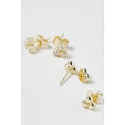 Oliver Bonas Amaya Dot And Pearl Gold Tone White Stud Earrings 2 Pack -Oliver Bonas Shop unnamed file 460