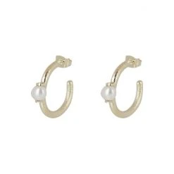 Oliver Bonas Bliss White Pearl Detail Gold Plated Hoop Earrings -Oliver Bonas Shop unnamed file 477