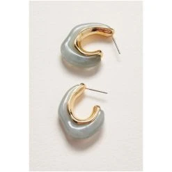 Oliver Bonas Green Enora Organic Shaped Resin Inlay Hoop Earrings -Oliver Bonas Shop unnamed file 487