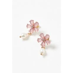 Oliver Bonas Natural Ariana Flower And Pearl Drop Stud Earrings -Oliver Bonas Shop unnamed file 494