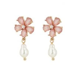 Oliver Bonas Natural Ariana Flower And Pearl Drop Stud Earrings -Oliver Bonas Shop unnamed file 498