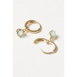 Oliver Bonas Alula Round Blue Chalcedony Drop Gold Plated Huggie Earrings -Oliver Bonas Shop unnamed file 50