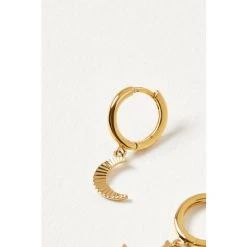 Oliver Bonas Luna Engraved Moon Gold Plated Brass Drop Huggie Earrings -Oliver Bonas Shop unnamed file 501