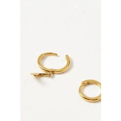 Oliver Bonas Luna Engraved Moon Gold Plated Brass Drop Huggie Earrings -Oliver Bonas Shop unnamed file 502