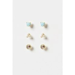 Oliver Bonas Blue Ula Flower Pearl And Heart Gold Plated Stud Earrings Pack Of Three -Oliver Bonas Shop unnamed file 512