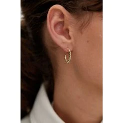 Oliver Bonas Gold Ilaria Dot Detail Gold Plated Hoop Earrings Small -Oliver Bonas Shop unnamed file 521