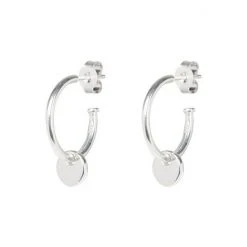 Oliver Bonas Elsa Disc Charm Large Silver Hoop Earrings -Oliver Bonas Shop unnamed file 528