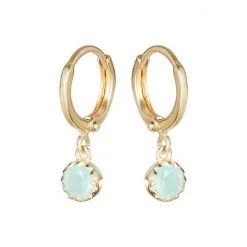 Oliver Bonas Alula Round Blue Chalcedony Drop Gold Plated Huggie Earrings -Oliver Bonas Shop unnamed file 53