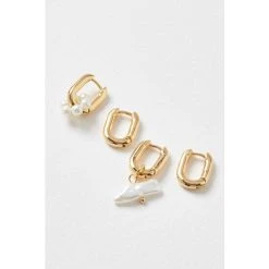 Oliver Bonas Gold Bondi Pearl Mismatched Hoop Earrings Pack Of Four -Oliver Bonas Shop unnamed file 530