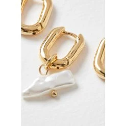 Oliver Bonas Gold Bondi Pearl Mismatched Hoop Earrings Pack Of Four -Oliver Bonas Shop unnamed file 533