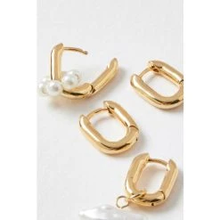 Oliver Bonas Gold Bondi Pearl Mismatched Hoop Earrings Pack Of Four -Oliver Bonas Shop unnamed file 534