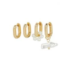 Oliver Bonas Gold Bondi Pearl Mismatched Hoop Earrings Pack Of Four -Oliver Bonas Shop unnamed file 538