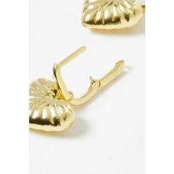 Oliver Bonas Oceania Heart Drop Gold Plated Hoop Earrings -Oliver Bonas Shop unnamed file 549