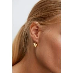 Oliver Bonas Oceania Heart Drop Gold Plated Hoop Earrings -Oliver Bonas Shop unnamed file 550