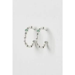 Oliver Bonas Blue Chara Bobble Blue Amazonite Inlay Silver Hoop Earrings -Oliver Bonas Shop unnamed file 558