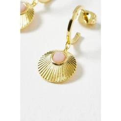 Oliver Bonas Pink Sydney Opal Stone Gold Plated Hoop Earrings -Oliver Bonas Shop unnamed file 567