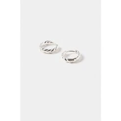 Oliver Bonas Silver Tone Cisco Twisted Huggie Earrings -Oliver Bonas Shop unnamed file 573