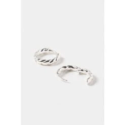 Oliver Bonas Silver Tone Cisco Twisted Huggie Earrings -Oliver Bonas Shop unnamed file 574
