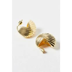 Oliver Bonas Montane Fortune Cookie Gold Plated Engraved Hoop Earrings -Oliver Bonas Shop unnamed file 578
