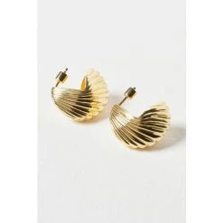 Oliver Bonas Montane Fortune Cookie Gold Plated Engraved Hoop Earrings -Oliver Bonas Shop unnamed file 579