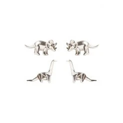 Oliver Bonas Isla Nublar Silver Dino Stud Earrings Set Of Two