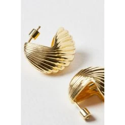 Oliver Bonas Montane Fortune Cookie Gold Plated Engraved Hoop Earrings -Oliver Bonas Shop unnamed file 580