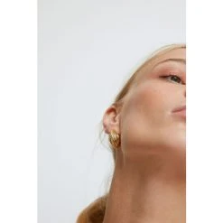 Oliver Bonas Montane Fortune Cookie Gold Plated Engraved Hoop Earrings -Oliver Bonas Shop unnamed file 581