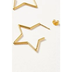 Oliver Bonas Star Outline Large Gold Plated Hoop Earrings -Oliver Bonas Shop unnamed file 584